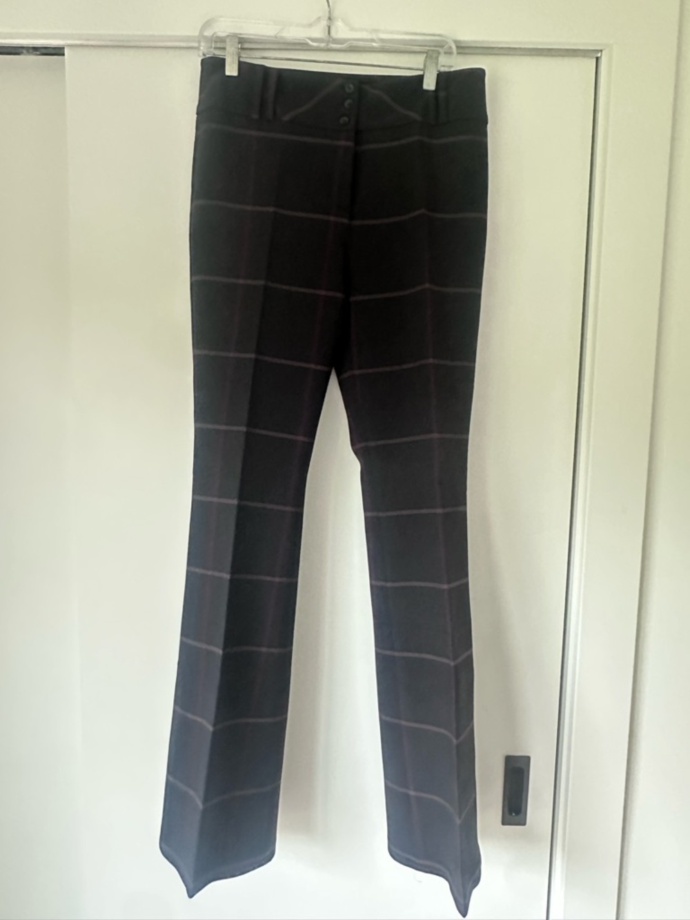 Guzella Black Slacks with Red and White Plaid